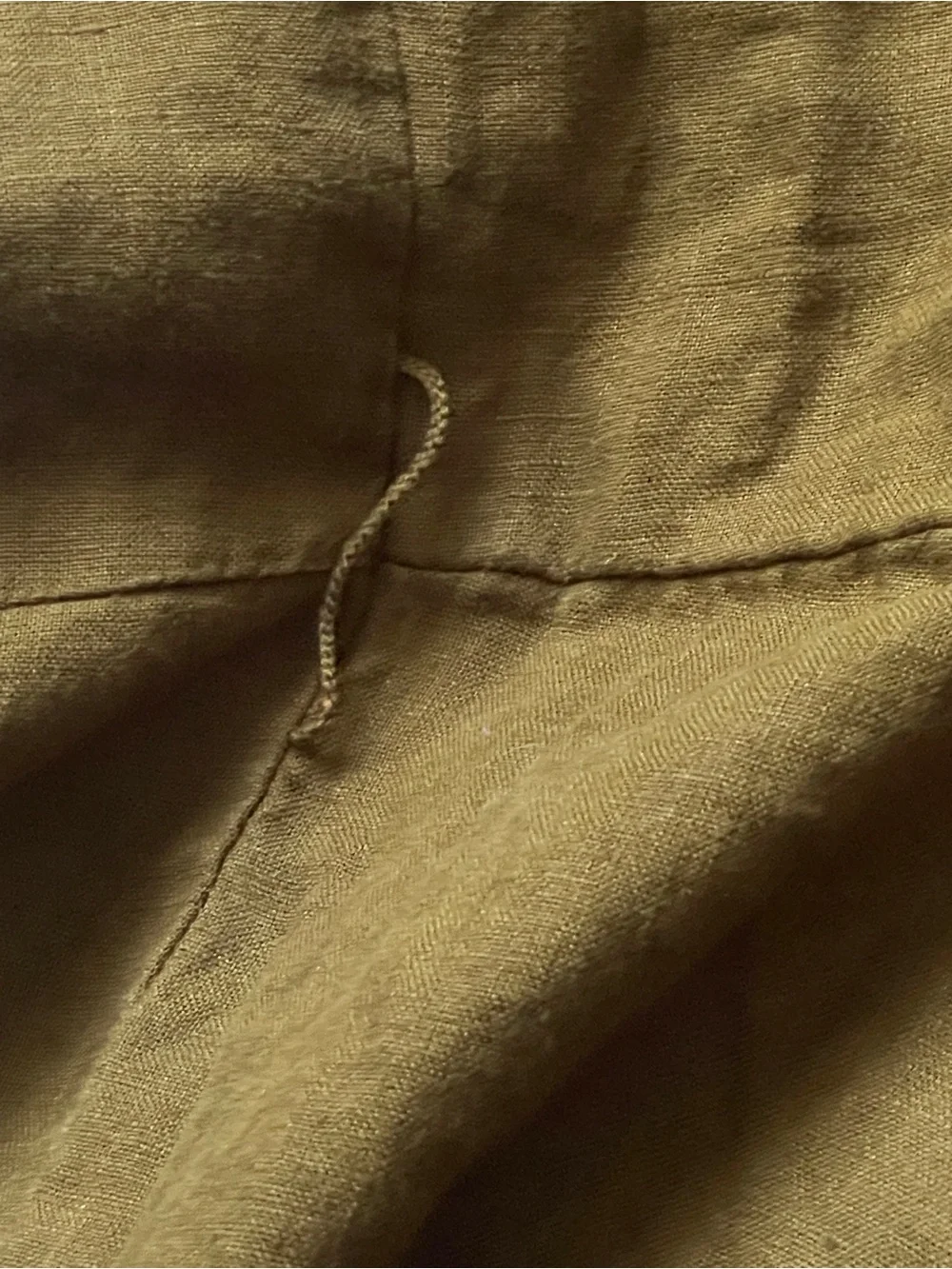 Quince Olive Green 100% European Linen Square Neck Jumpsuit XL Lagen Minimalist